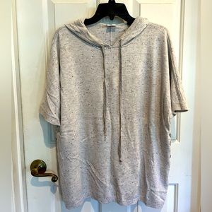 CAbi in stitches pullover. Beautiful gray color. Can be worn most of the year.